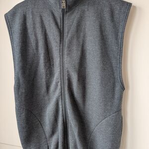 Russell Athletic Full Zip Fleece Vest Charcoal Gray Size Large Vintage 90s EUC